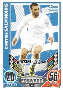 Sticker Dimitris Salpingidis - England 2012. Match Attax n. 86 - Topps