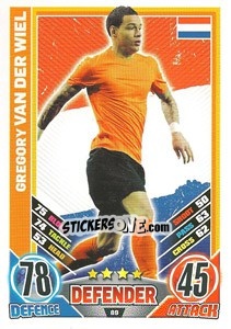 Sticker Gregory van der Wiel - England 2012. Match Attax n. 89 - Topps