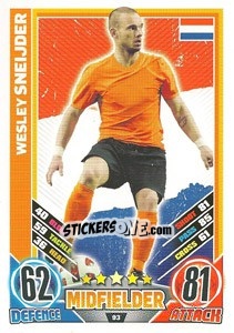 Cromo Wesley Sneijder - England 2012. Match Attax - Topps