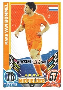 Sticker Mark van Bommel - England 2012. Match Attax - Topps