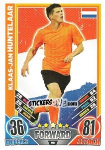 Sticker Klaas-Jan Huntelaar - England 2012. Match Attax - Topps