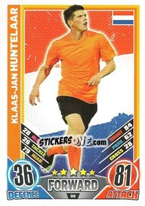 Sticker Klaas-Jan Huntelaar - England 2012. Match Attax n. 98 - Topps