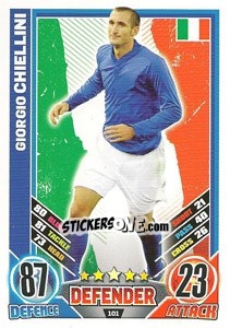 Sticker Giorgio Chiellini - England 2012. Match Attax n. 101 - Topps