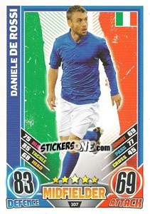 Sticker Daniele De Rossi - England 2012. Match Attax n. 107 - Topps