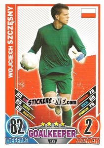 Sticker Wojciech Szczesny - England 2012. Match Attax n. 112 - Topps