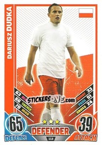 Figurina Dariusz Dudka - England 2012. Match Attax - Topps