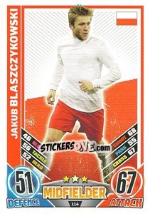 Sticker Jakub Blaszczykowski - England 2012. Match Attax n. 114 - Topps