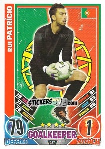 Sticker Rui Patricio - England 2012. Match Attax n. 117 - Topps
