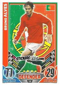 Sticker Bruno Alves - England 2012. Match Attax - Topps