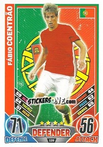 Sticker Fabio Coentrao - England 2012. Match Attax n. 120 - Topps