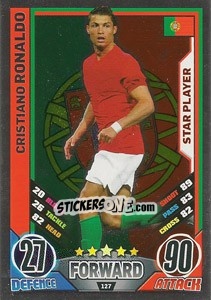 Sticker Cristiano Ronaldo - England 2012. Match Attax n. 127 - Topps