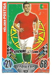 Sticker Helder Postiga - England 2012. Match Attax n. 128 - Topps