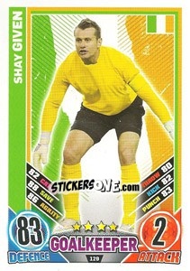 Sticker Shay Given - England 2012. Match Attax n. 129 - Topps