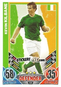 Figurina Kevin Kilbane - England 2012. Match Attax n. 133 - Topps