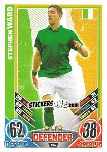 Sticker Stephen Ward - England 2012. Match Attax n. 134 - Topps