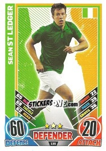 Sticker Sean St Ledger - England 2012. Match Attax - Topps