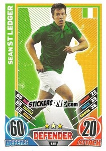 Sticker Sean St Ledger - England 2012. Match Attax n. 135 - Topps