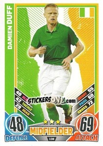 Sticker Damien Duff - England 2012. Match Attax n. 138 - Topps