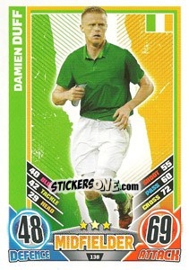 Cromo Damien Duff - England 2012. Match Attax - Topps