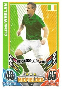 Sticker Glenn Whelan - England 2012. Match Attax n. 139 - Topps