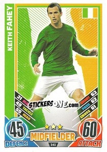 Sticker Keith Fahey - England 2012. Match Attax - Topps
