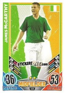 Sticker James McCarthy - England 2012. Match Attax n. 143 - Topps