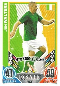 Sticker Jon Walters - England 2012. Match Attax n. 145 - Topps