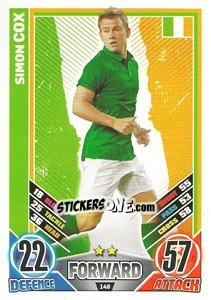 Sticker Simon Cox - England 2012. Match Attax n. 148 - Topps
