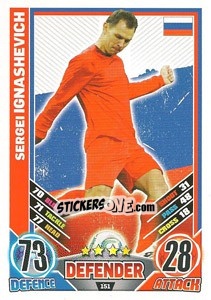 Sticker Sergei Ignashevich - England 2012. Match Attax - Topps