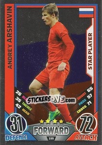 Sticker Andrey Arshavin - England 2012. Match Attax n. 155 - Topps