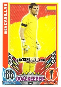Sticker Iker Casillas - England 2012. Match Attax n. 157 - Topps