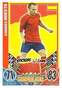 Sticker Andres Iniesta - England 2012. Match Attax n. 163 - Topps