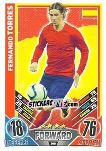 Sticker Fernando Torres - England 2012. Match Attax n. 168 - Topps