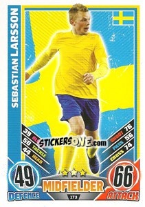 Sticker Sebastian Larsson - England 2012. Match Attax n. 173 - Topps