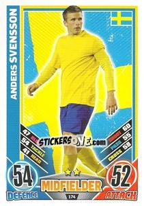 Cromo Anders Svensson - England 2012. Match Attax - Topps