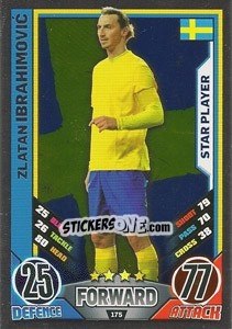 Sticker Zlatan Ibrahimovic - England 2012. Match Attax n. 175 - Topps