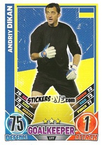 Sticker Andriy Dykan - England 2012. Match Attax n. 177 - Topps