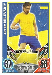 Sticker Artem Milevskiy - England 2012. Match Attax n. 180 - Topps