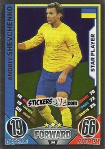 Sticker Andriy Shevchenko - England 2012. Match Attax n. 181 - Topps