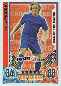 Sticker Luka Modric - England 2012. Match Attax n. 183 - Topps