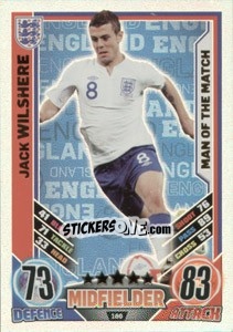 Sticker Jack Wilshere - England 2012. Match Attax n. 186 - Topps