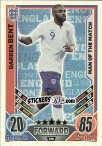 Sticker Darren Bent - England 2012. Match Attax - Topps