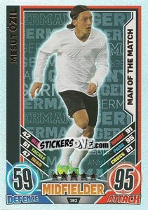 Sticker Mesut Ozil - England 2012. Match Attax n. 192 - Topps