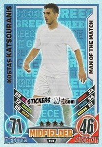 Sticker Kostas Katsouranis - England 2012. Match Attax n. 193 - Topps
