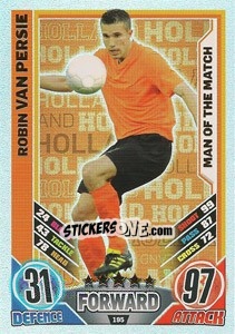 Sticker Robin van Persie - England 2012. Match Attax n. 195 - Topps