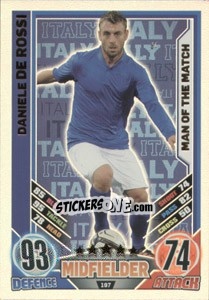 Figurina Daniele De Rossi - England 2012. Match Attax - Topps