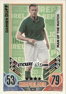 Sticker Damien Duff - England 2012. Match Attax n. 202 - Topps