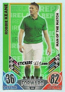 Sticker Robbie Keane - England 2012. Match Attax n. 203 - Topps