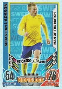 Figurina Sebastian Larsson - England 2012. Match Attax - Topps