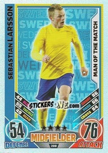 Sticker Sebastian Larsson - England 2012. Match Attax n. 208 - Topps